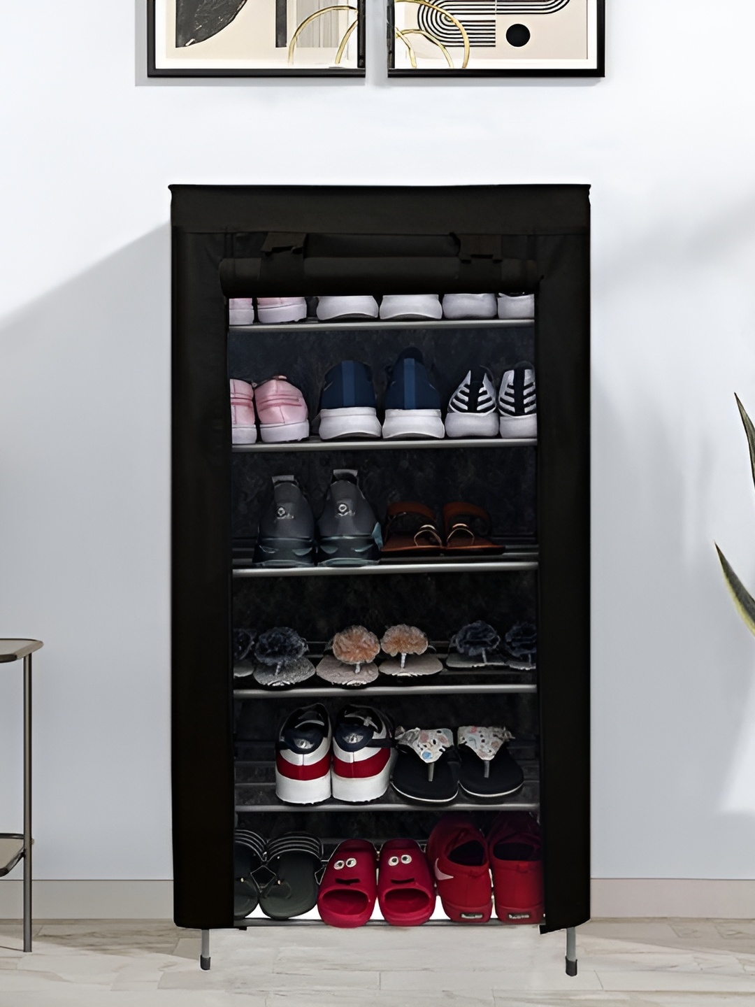 

Rmerchants Black 6 Tiers Collapsible Wardrobe
