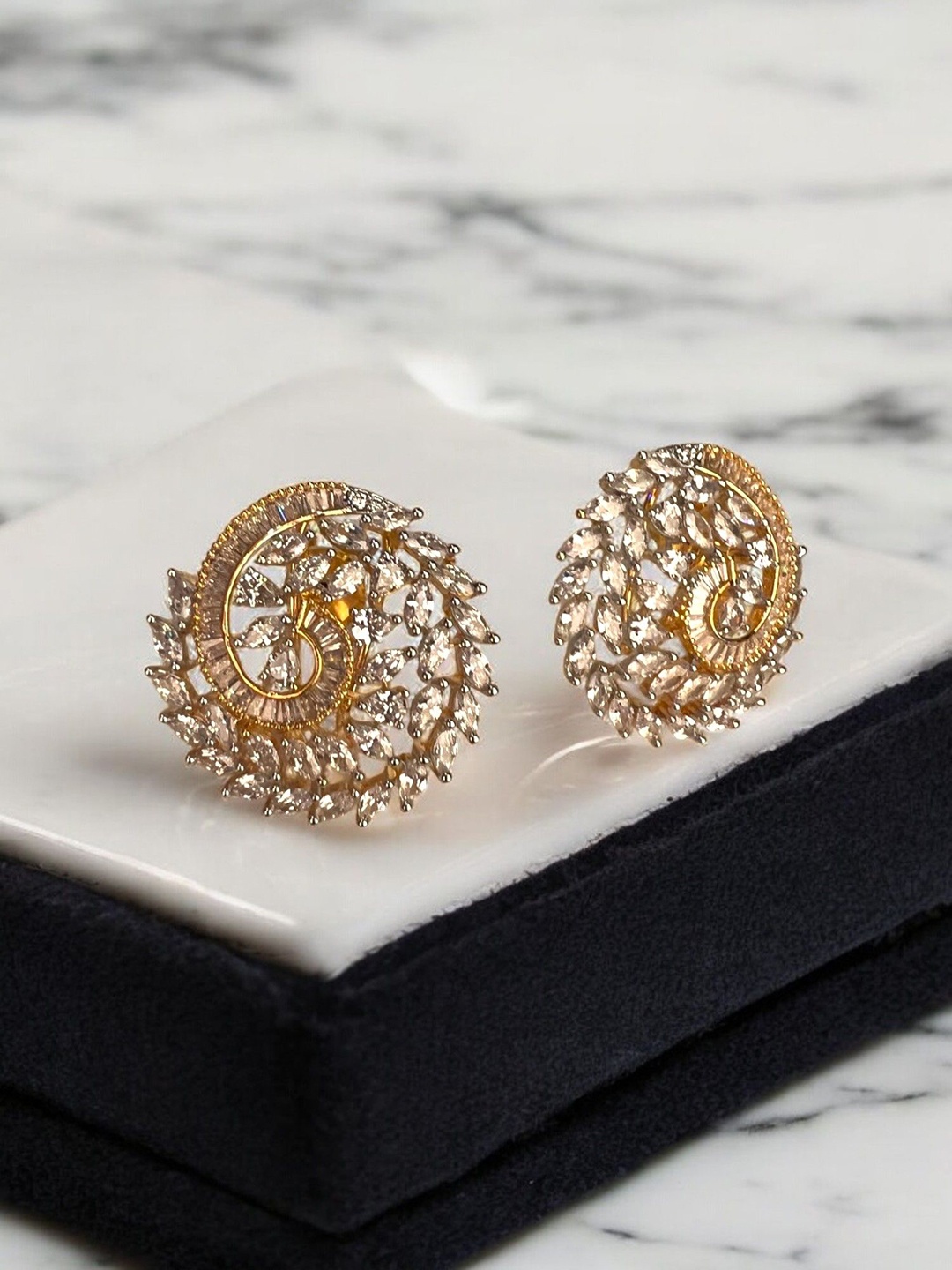 

VOGUE BY RITU Contemporary Studs Earrings, Gold
