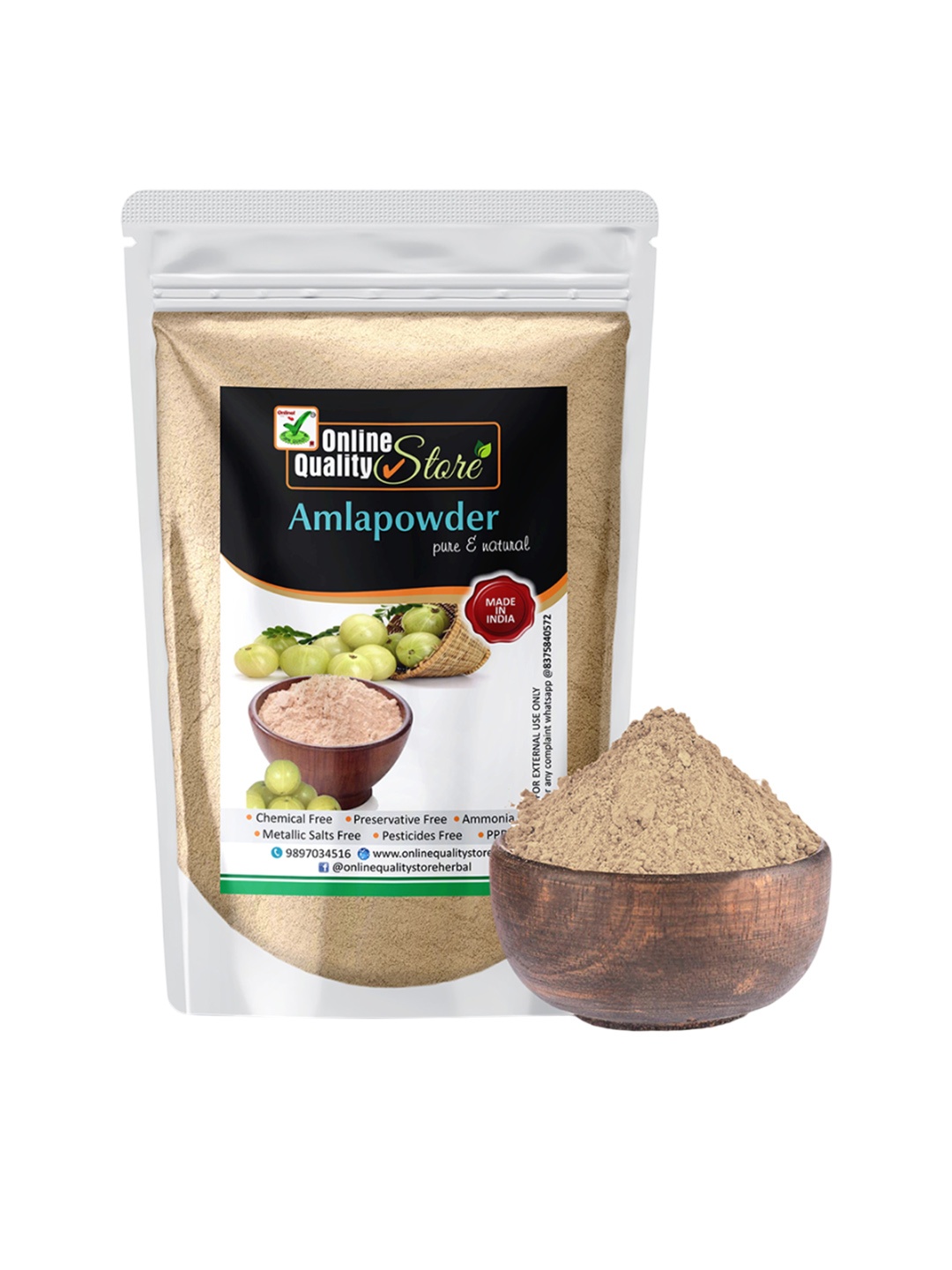 

Online Quality Store Amla Powder For Damaged Hairs - 800 g, Beige