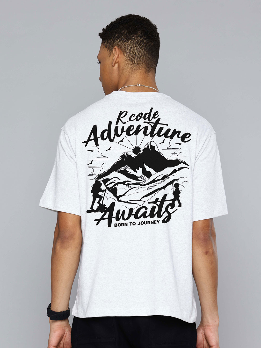 

R.Code by The Roadster Life Co. Men Printed T-shirt, White