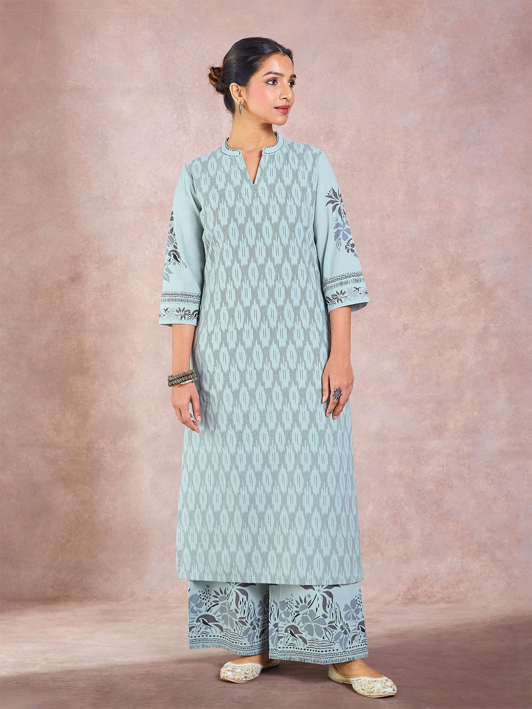 

Vismay Ethnic Motifs Printed Kurta, Green