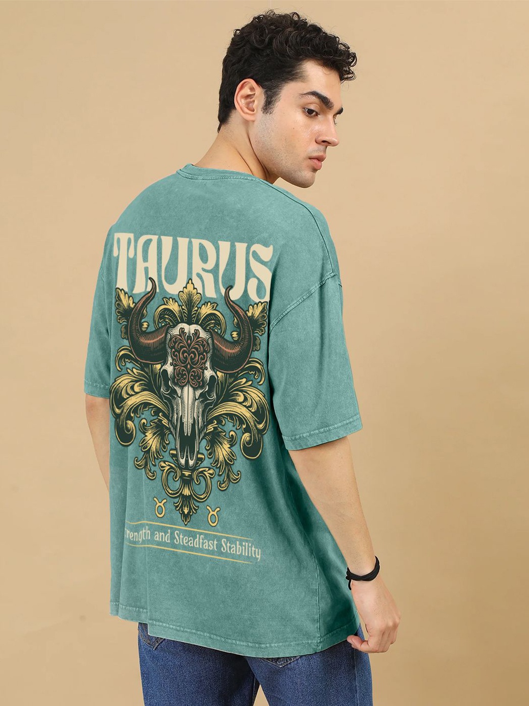 

Crazymonk Men Printed Extended Sleeves Cut Outs T-shirt, Green