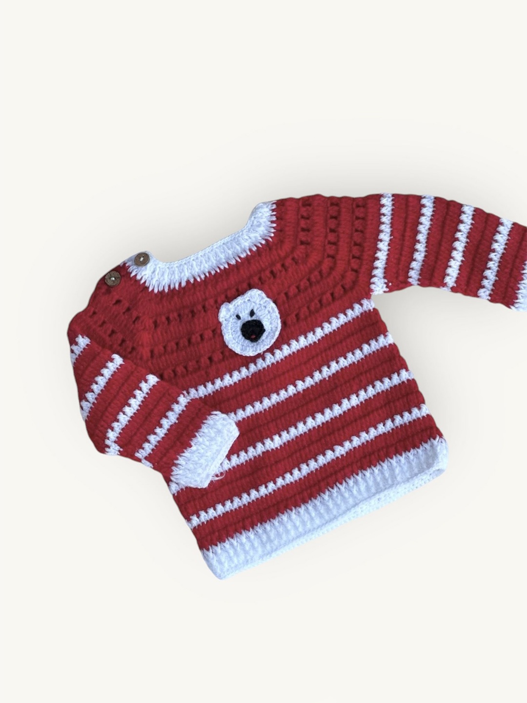 

LITTLE CROCHE CREATIONS Unisex Kids Pullover, White