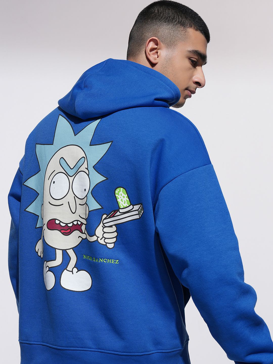 

HIGHLANDER Men Printed Hooded Sweatshirt, Blue