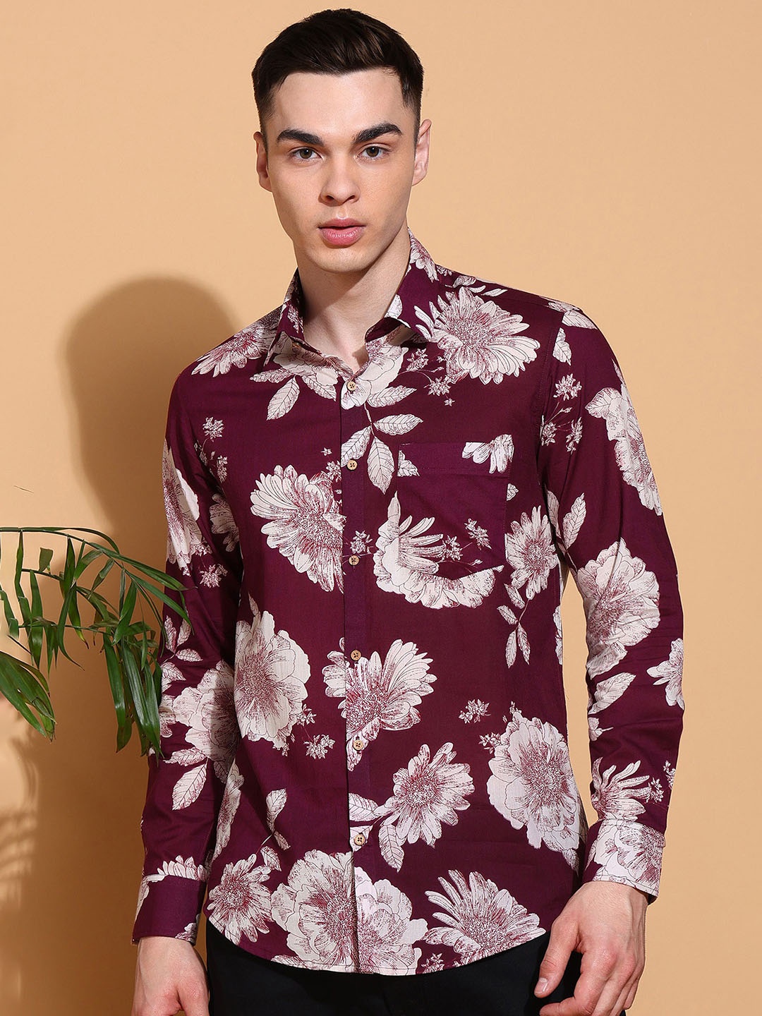 

Anouk Men Printed Casual Shirt, Purple