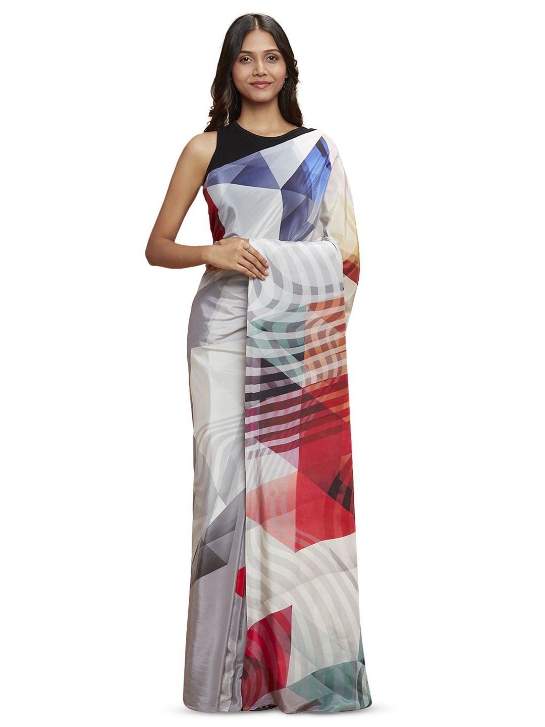

navyasa by liva Liva Saree, Grey