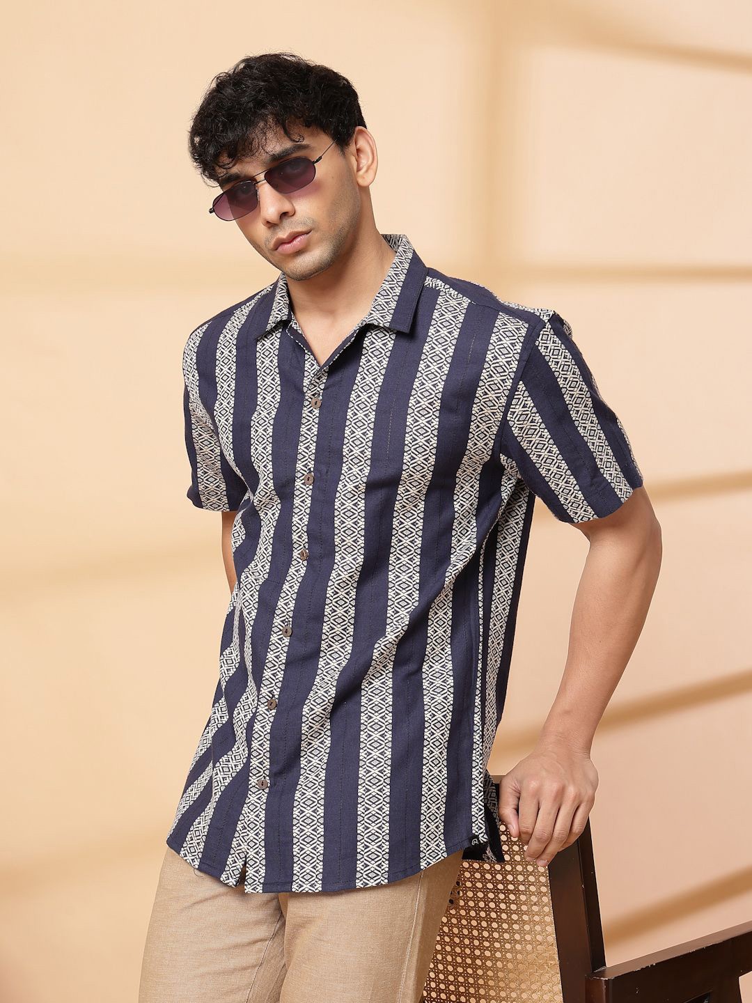 

Rigo Men Opaque Casual Shirt, Navy blue