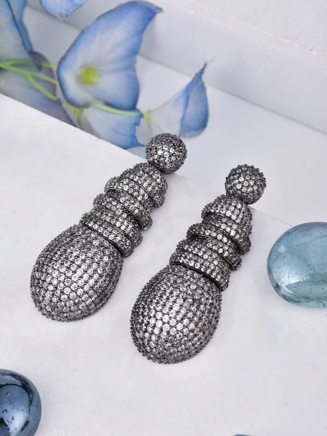 

Reenisaa Spherical Drop Earrings, Silver