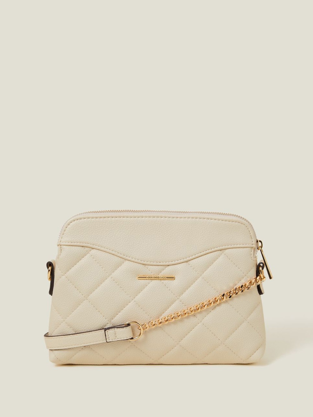 

Accessorize PU Structured Sling Bag with Quilted, Cream