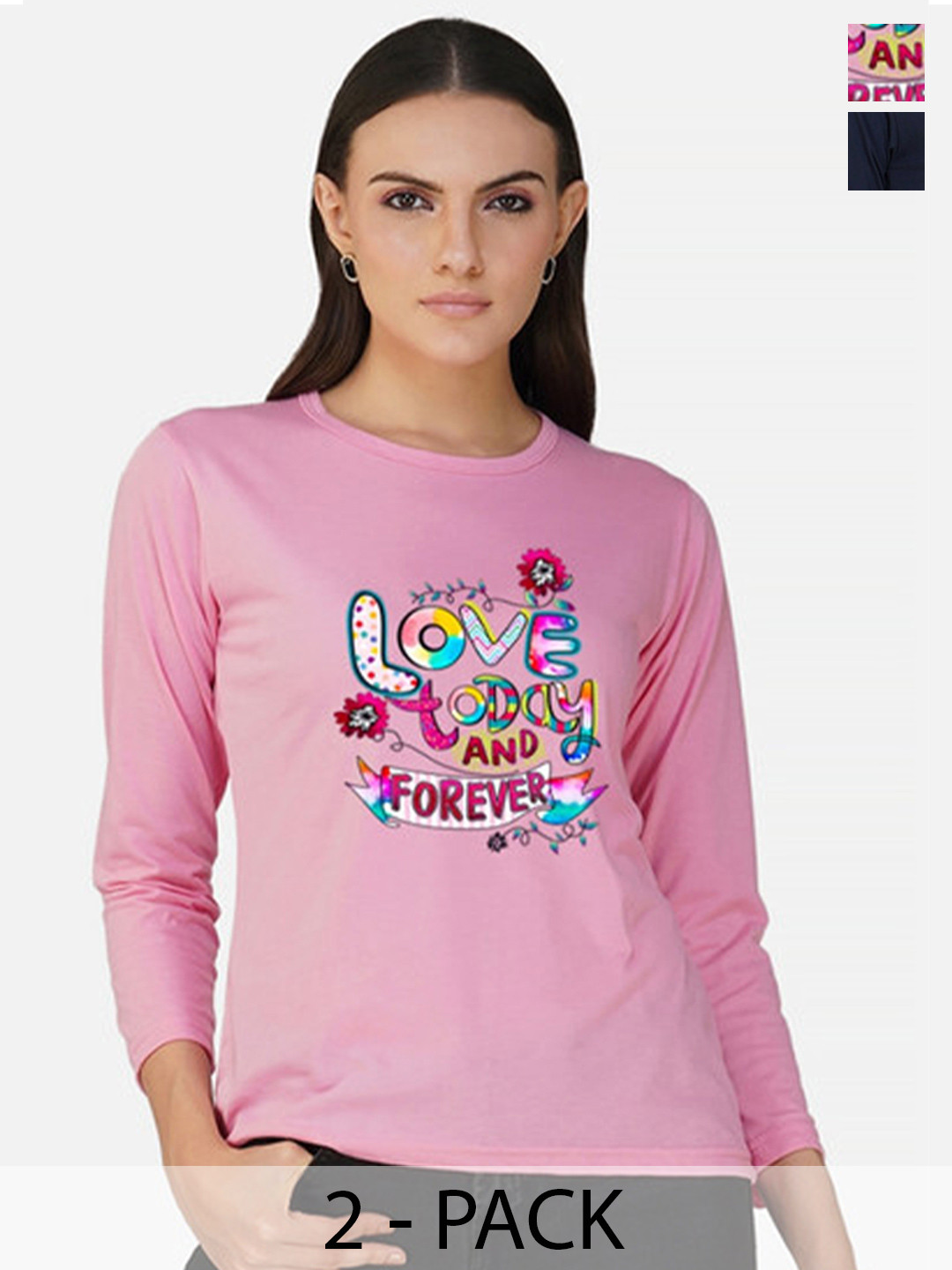 

Metronaut Women 2 Printed Bio Finish T-shirt, Pink