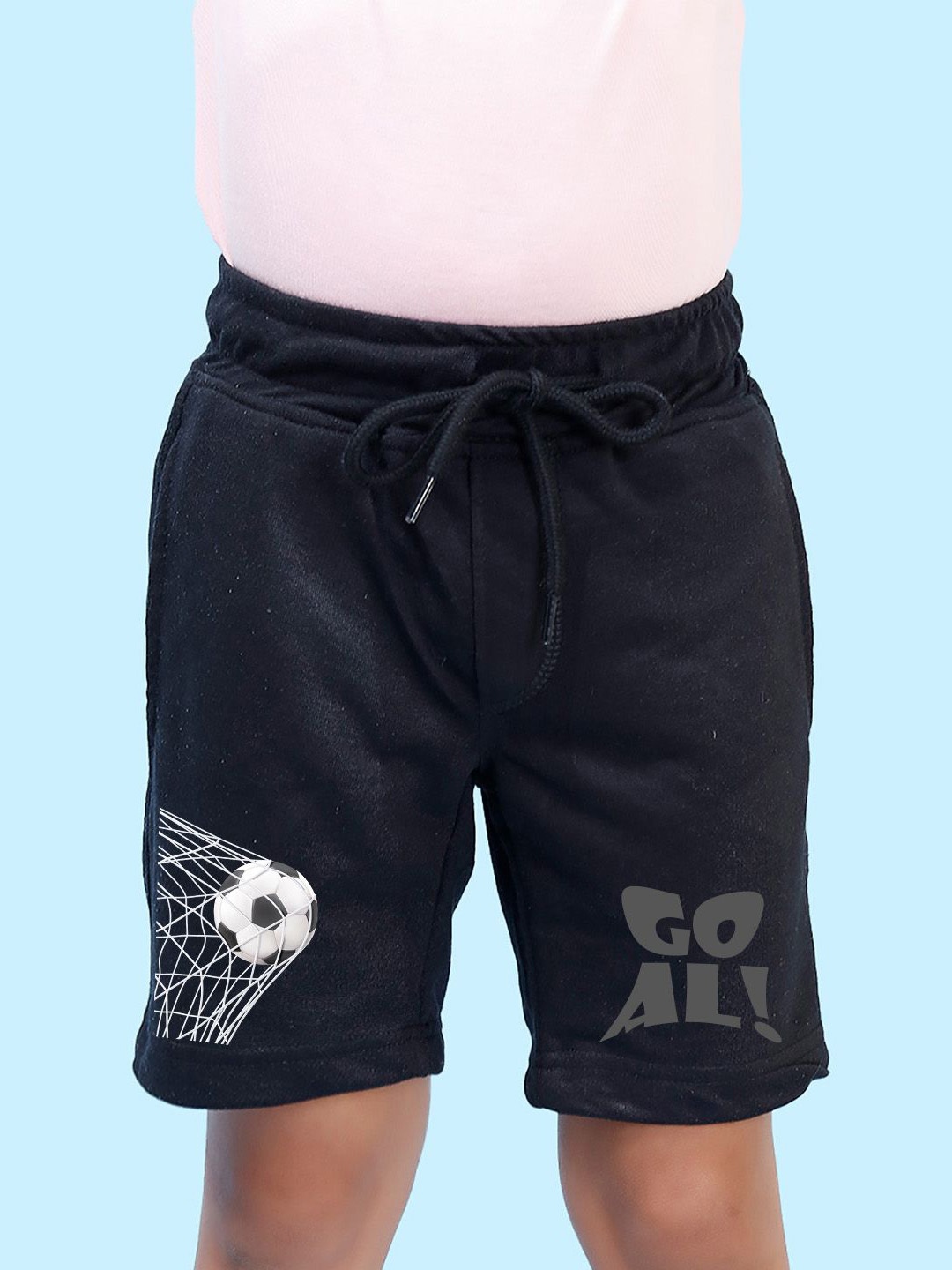 

NUSYL Boys Printed Mid-Rise Cotton Shorts, Black