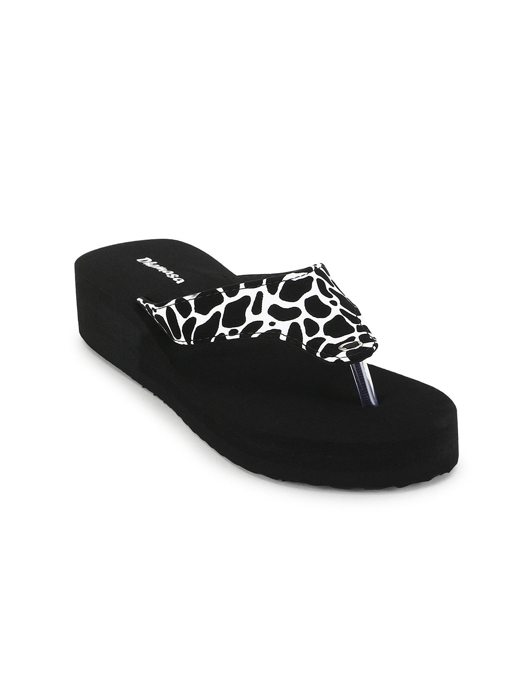 

DHAMASA Women Thong Flip-Flops, Black