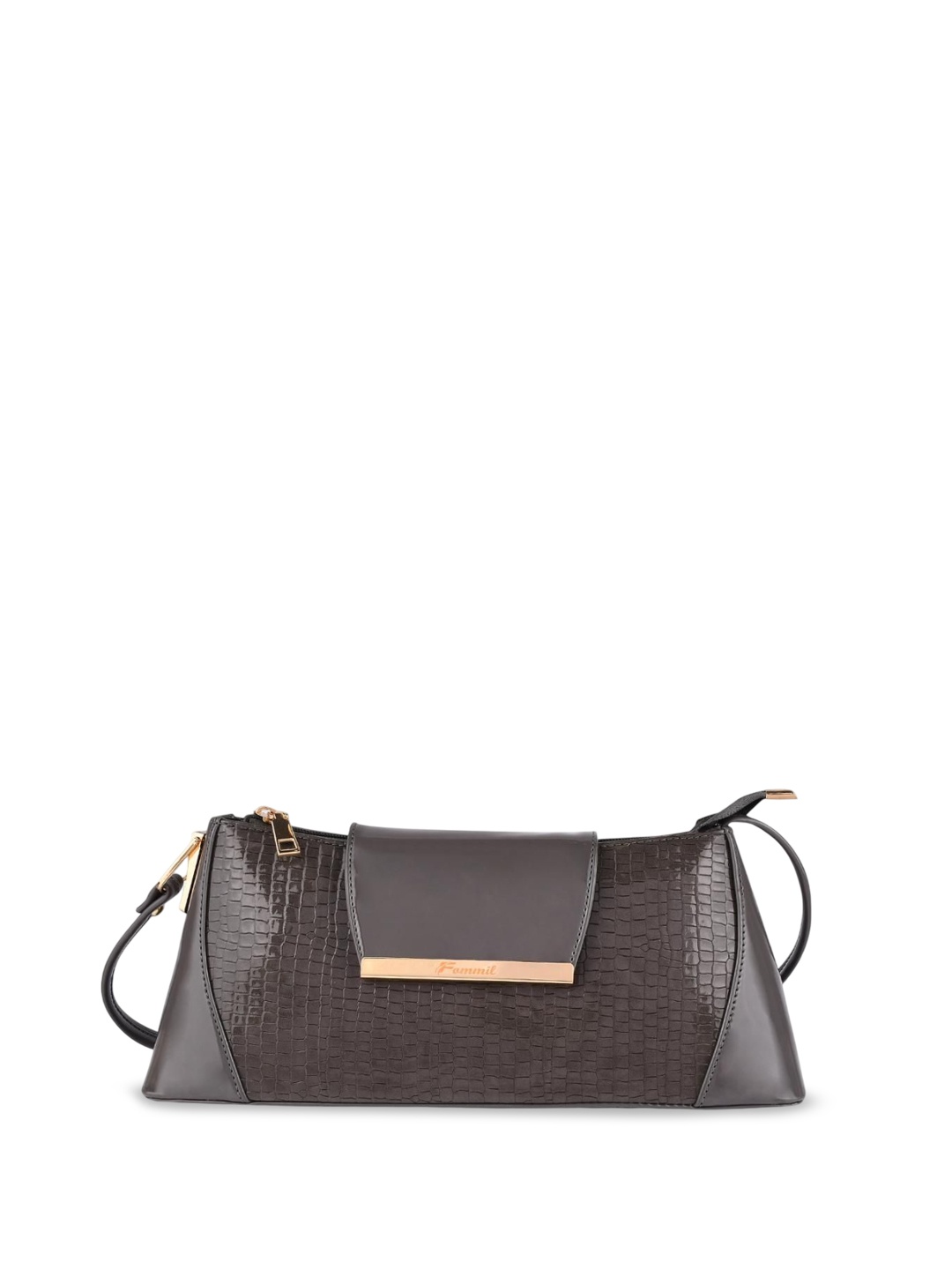 

FOMMIL Structured Sling Bag, Grey
