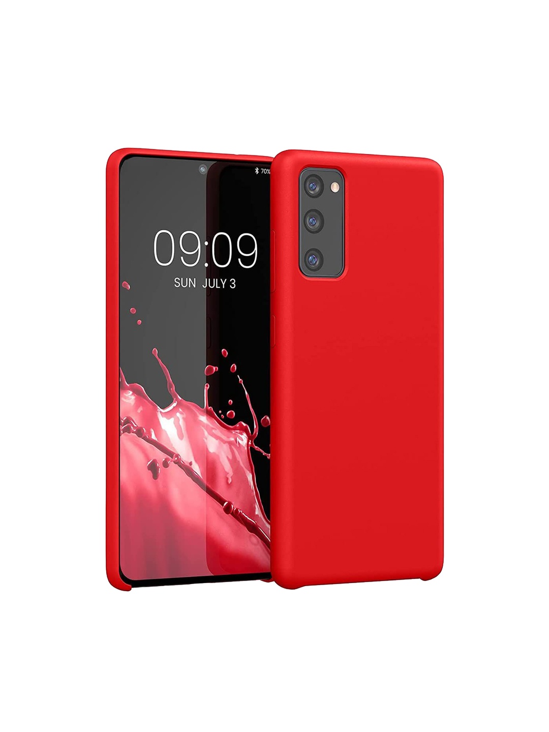 

LIRAMARK Liquid Silicone Soft Samsung Galaxy S20 Back Case, Red
