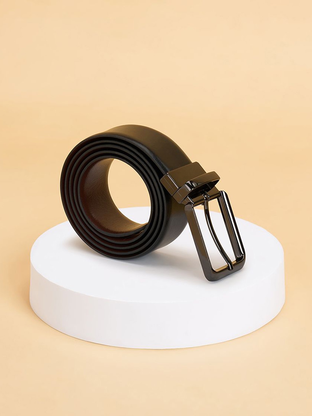 

BYFORD by Pantaloons Men Leather Reversible Formal Belt, Black