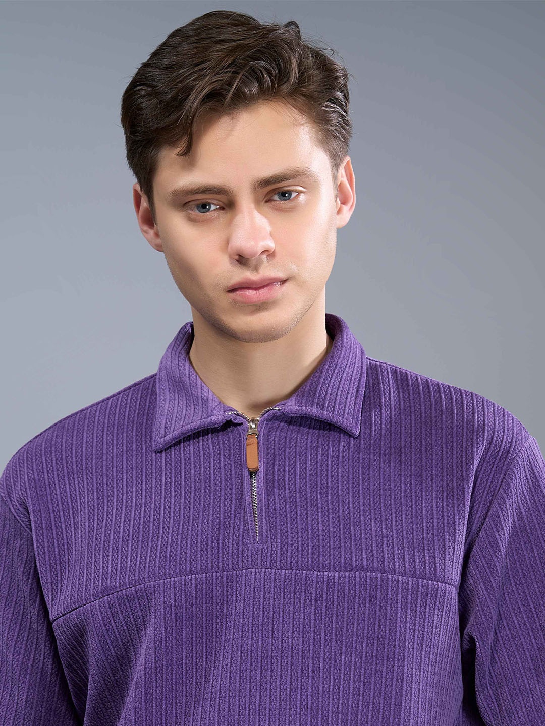 

MAXZONE Men Polo Collar T-shirt, Purple