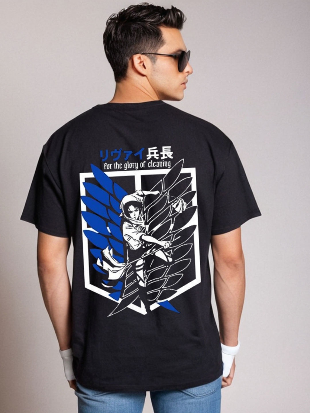 

Be Crazy Men Graphic Printed Round Neck Cotton T-shirt, Black