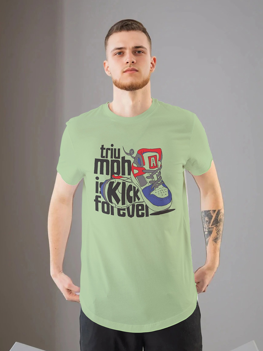 

Moda Rapido Men Printed Applique T-shirt, Sea green