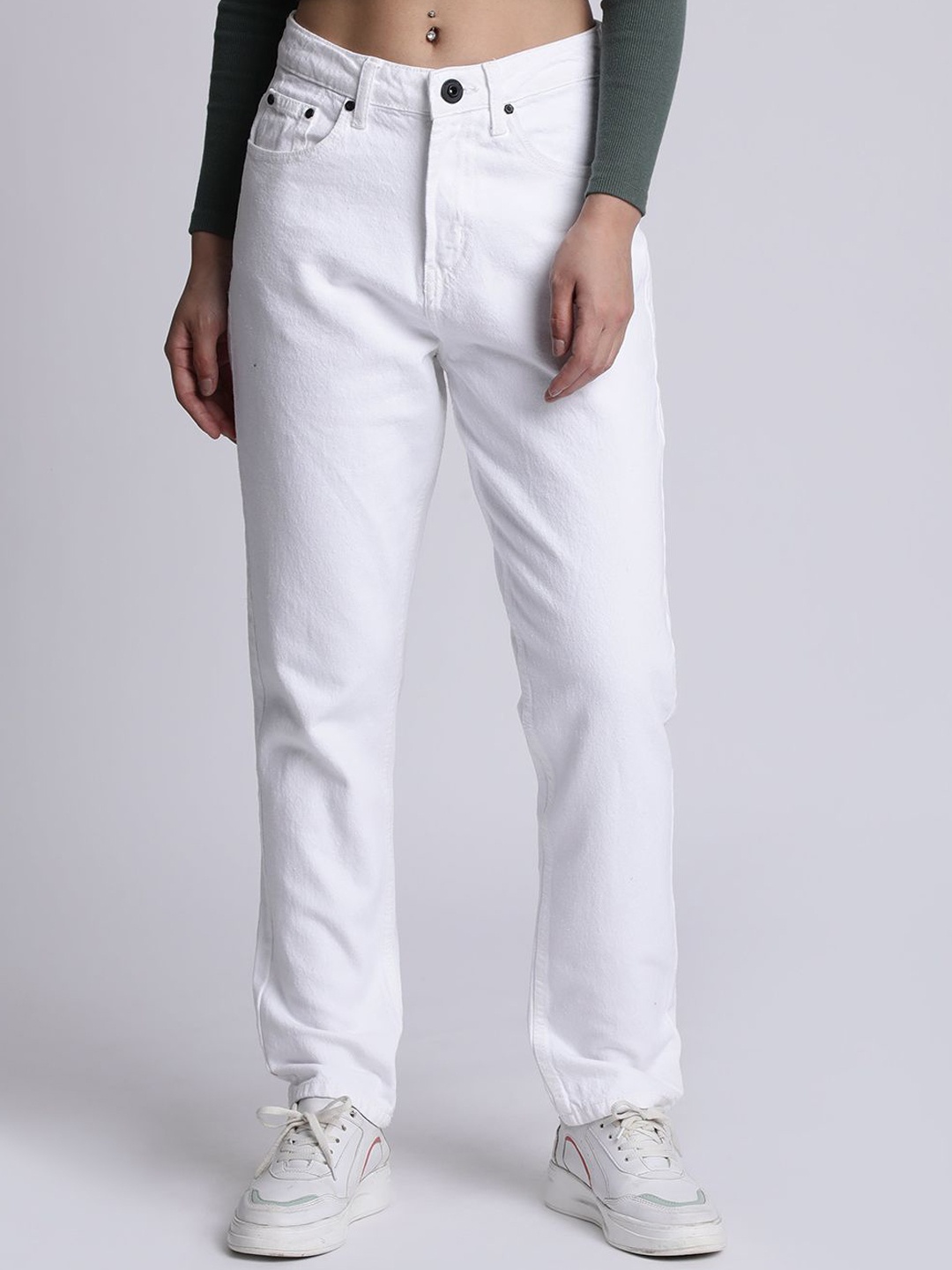 

The Roadster Lifestyle Co Cotton Mid Rise Jeans, White