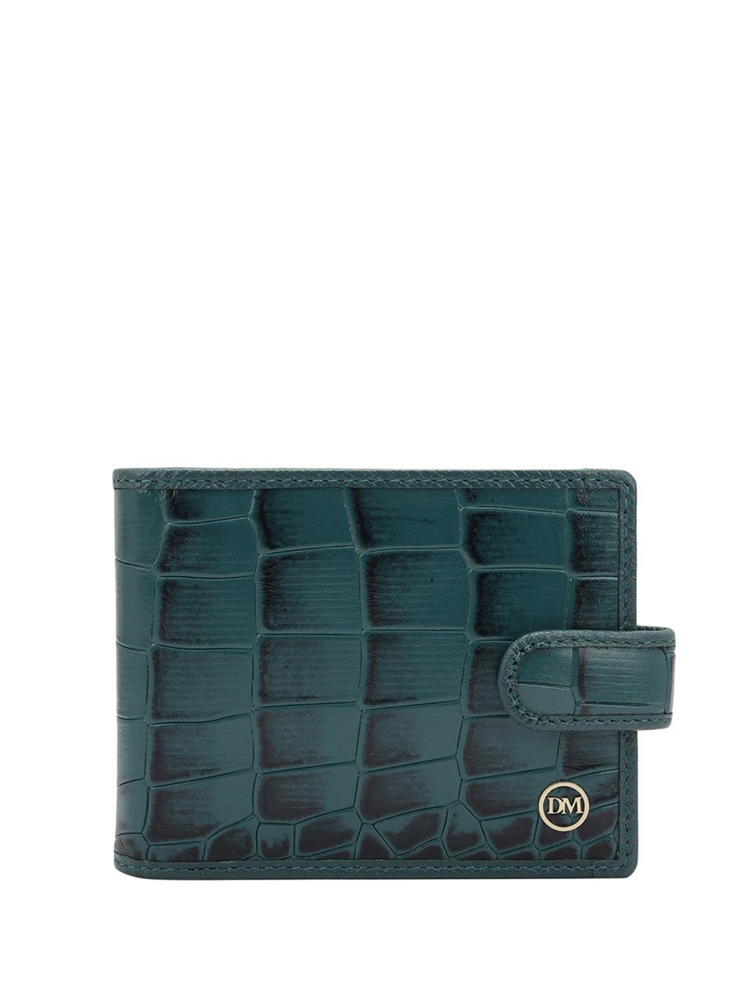 

Da Milano Men Textured Leather Two Fold Wallet, Blue