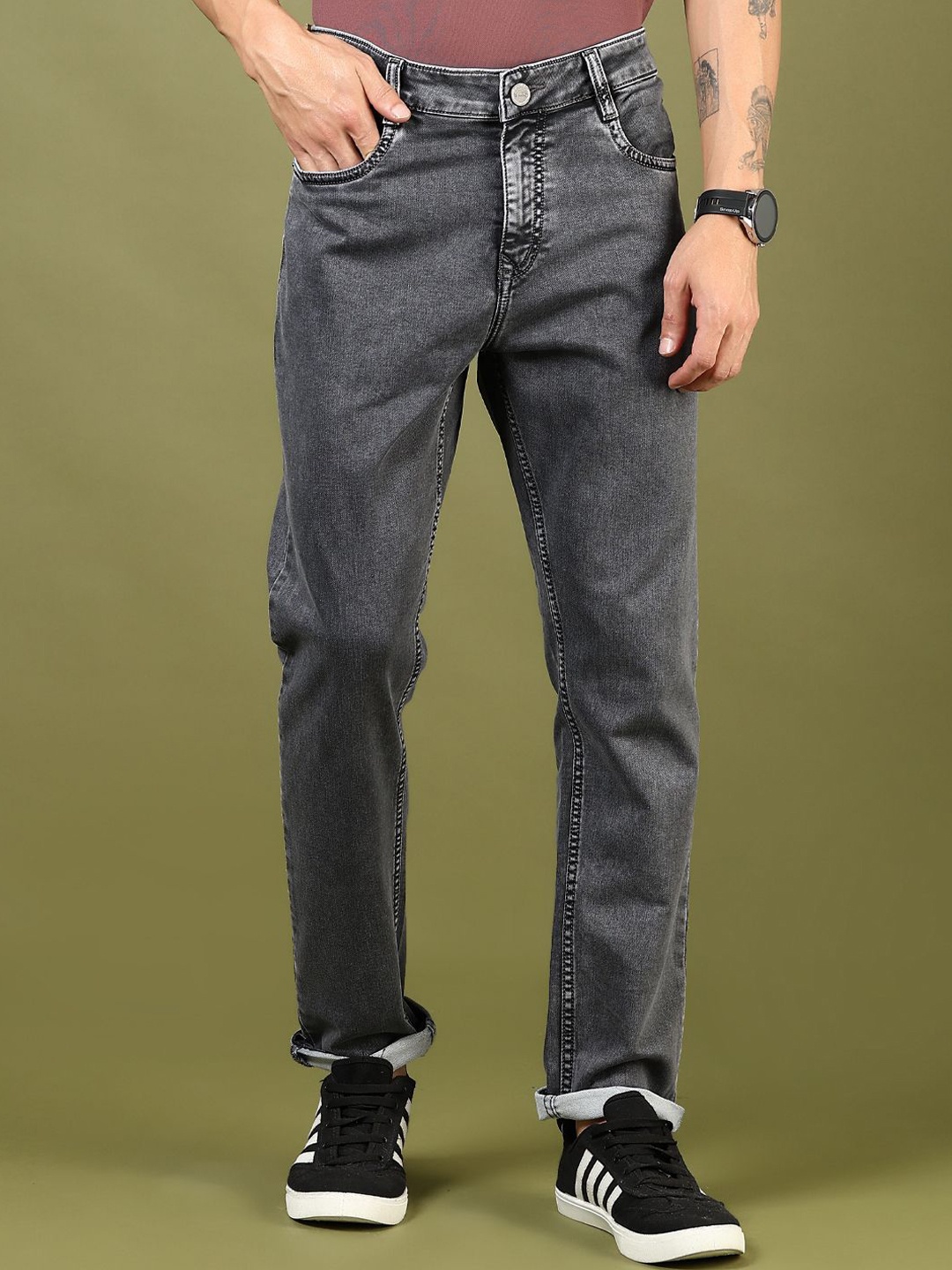 

V-Mart Men Light Fade Jeans, Grey