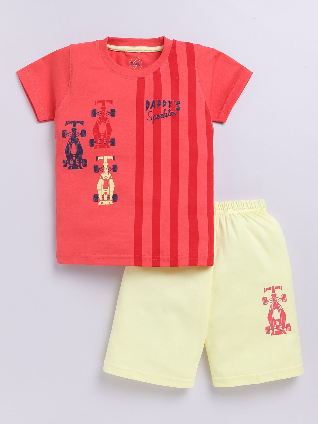 

Zeal Boys Striped T-shirt with Shorts, Red