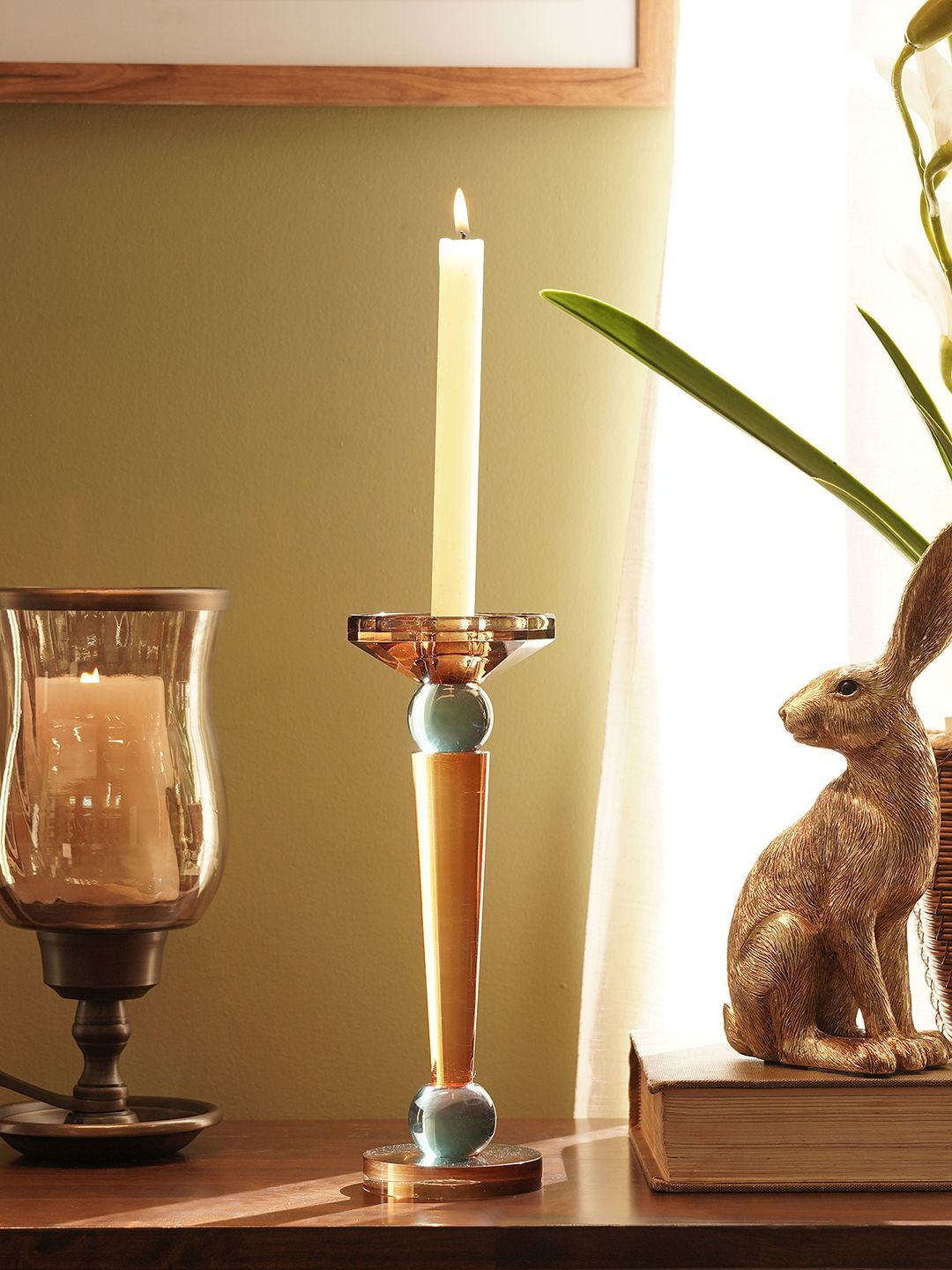 

Pure Home and Living Orange & Blue Candle Holder