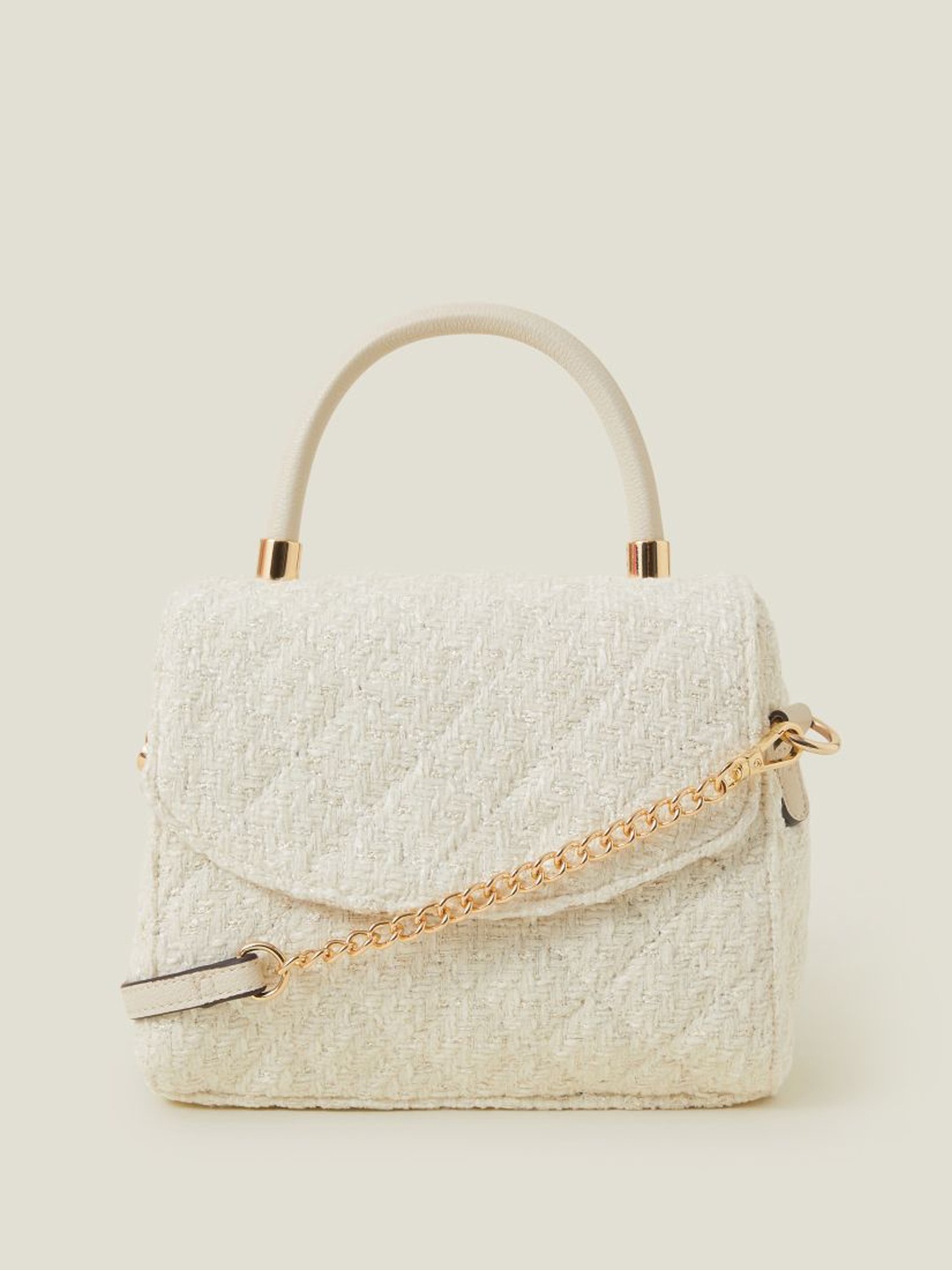 

Accessorize PU Structured Sling Bag, Cream