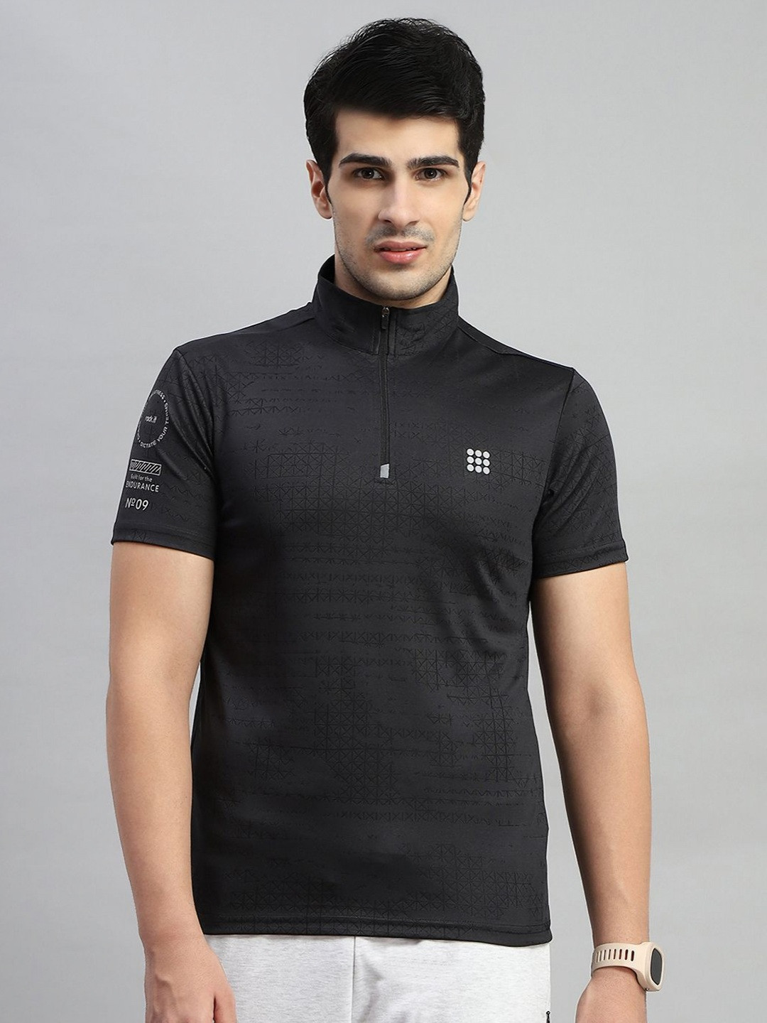

rock.it Men Polo Collar Pockets T-shirt, Black