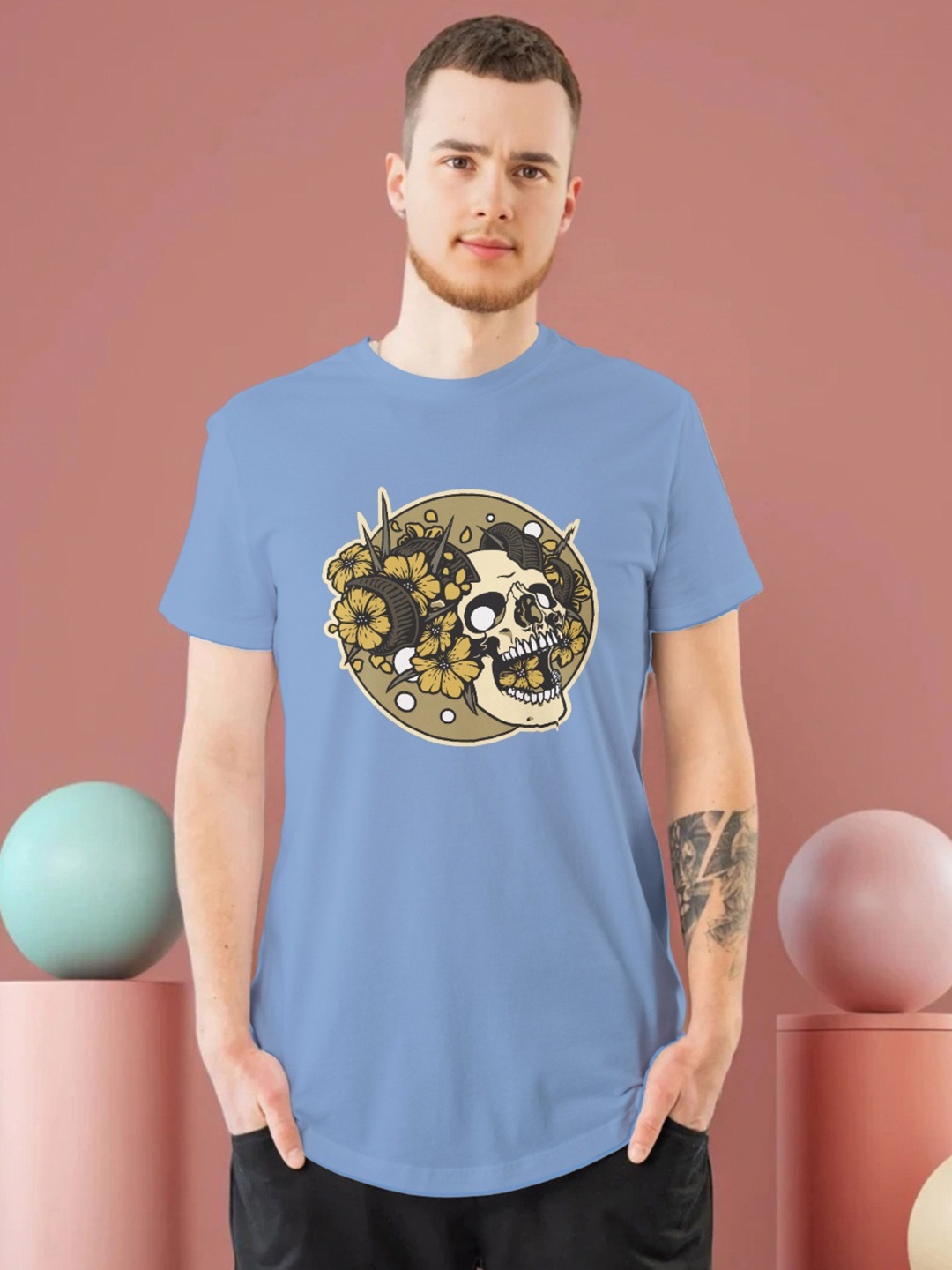 

Moda Rapido Men Printed T-shirt, Blue