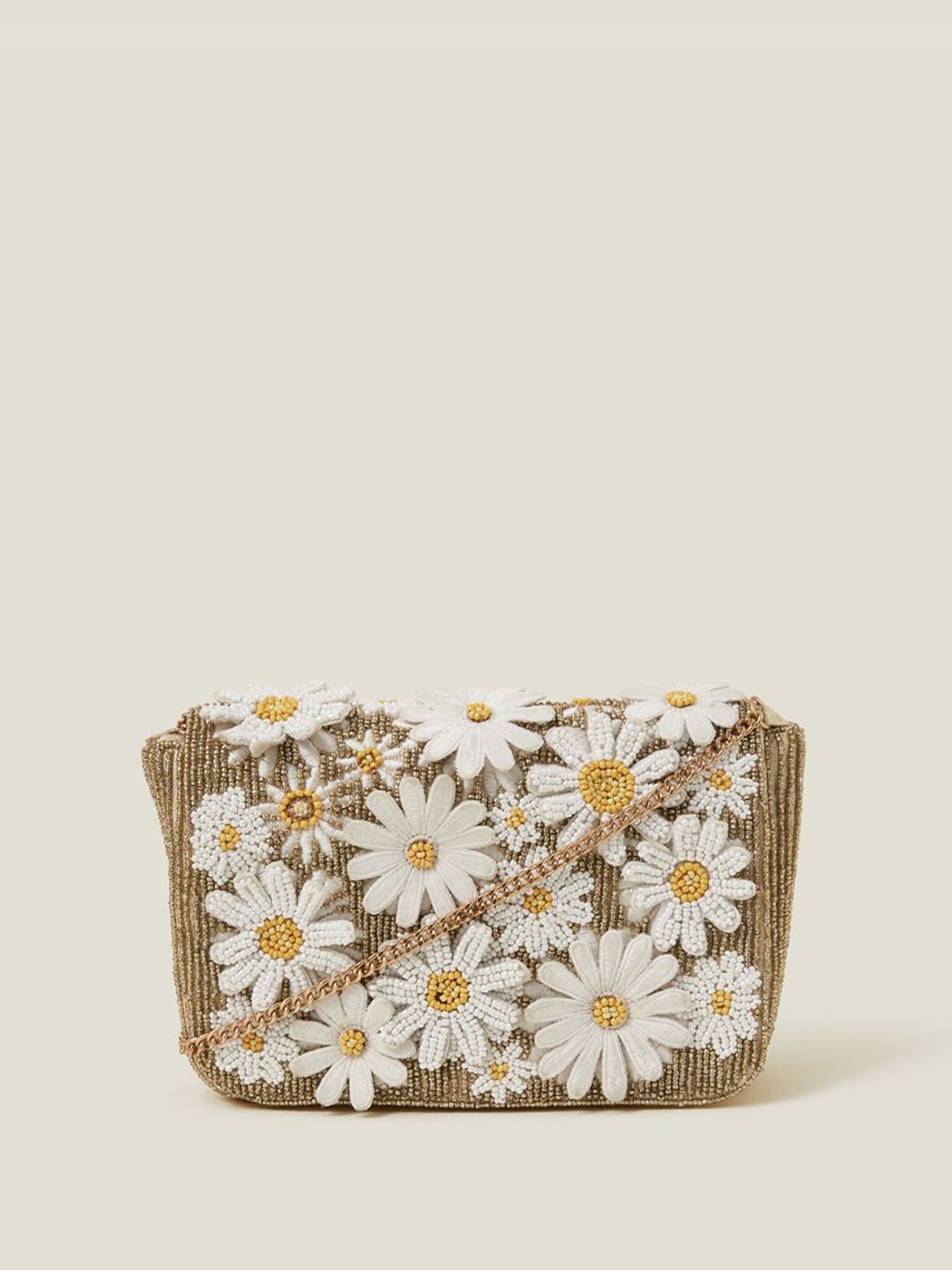 

Accessorize Embroidered Foldover Clutch, Gold