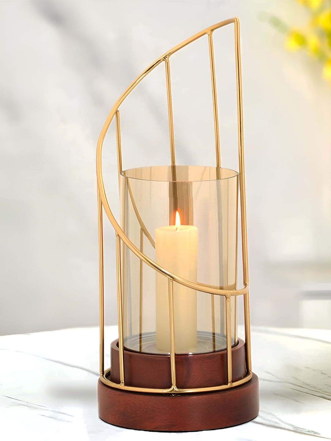 

Royaloak Brown & Gold-Toned Candle Holder