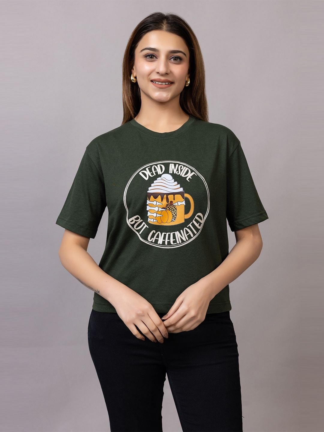 

PROBASIC Women Cut Outs T-shirt, Green