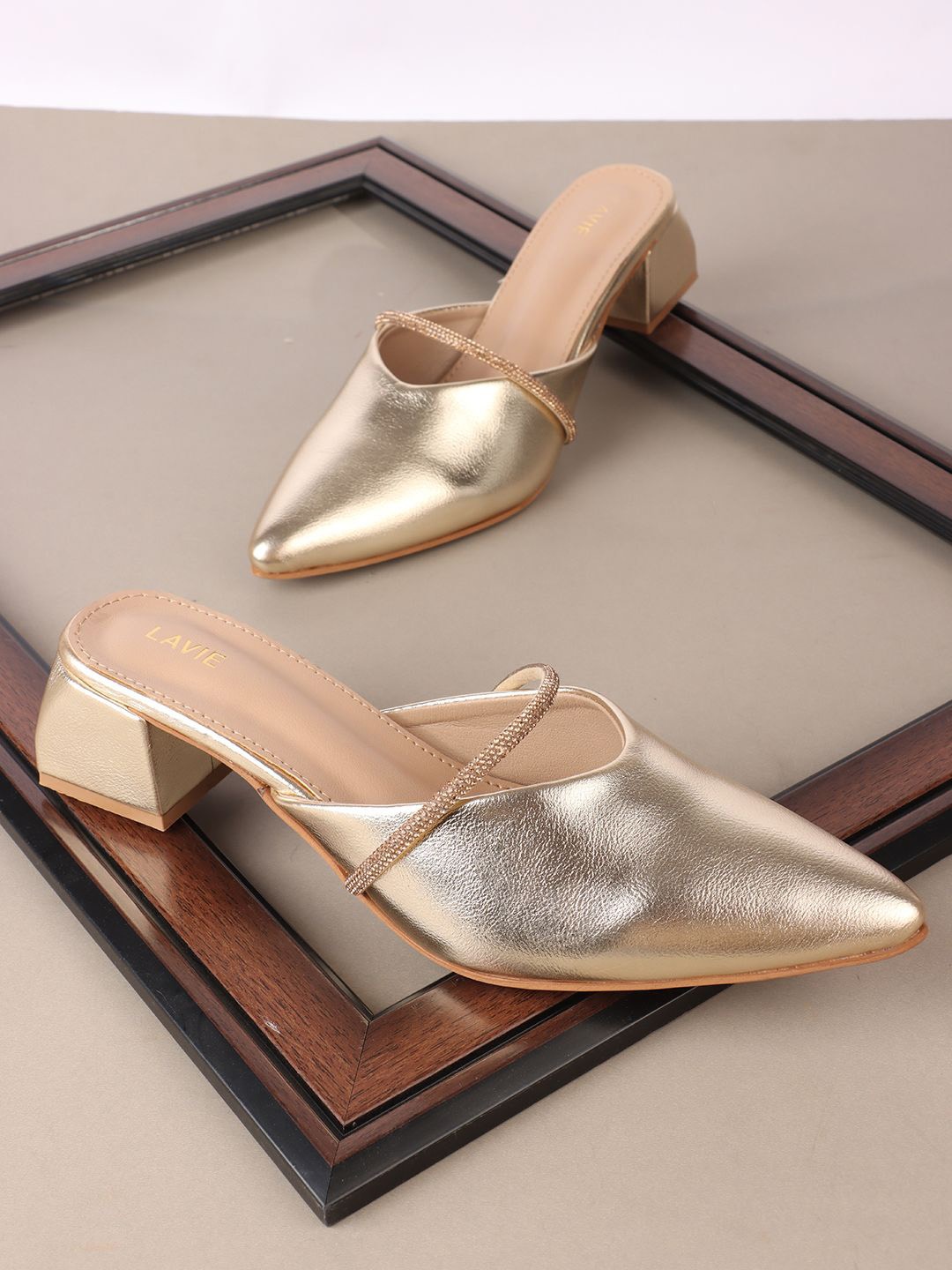 

Lavie Party Block Mules, Gold