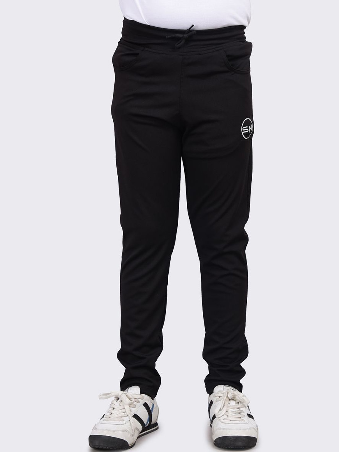 

SMSHOPMORE Boys Printed Mid-Rise TrackPants, Black
