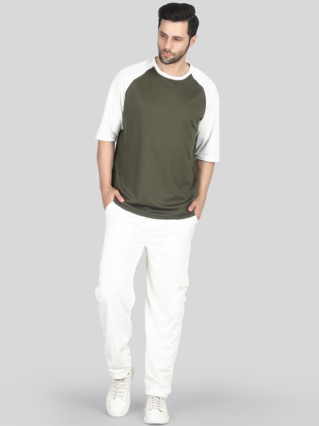 

Athleisure Round Neck T-shirt With Joggers Co-ords, Olive