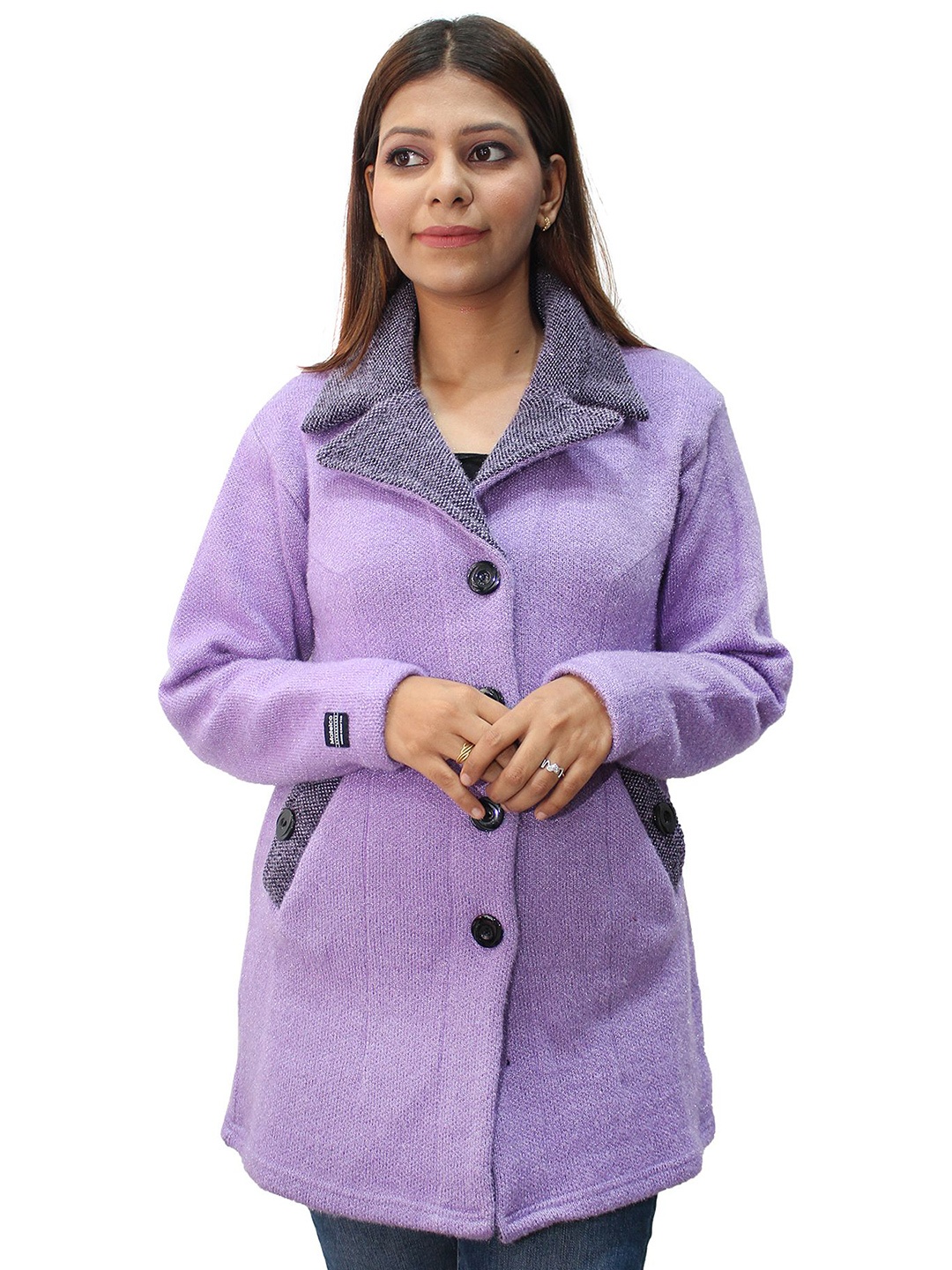 

HAUTEMODA Woollen Collared Coat, Lavender