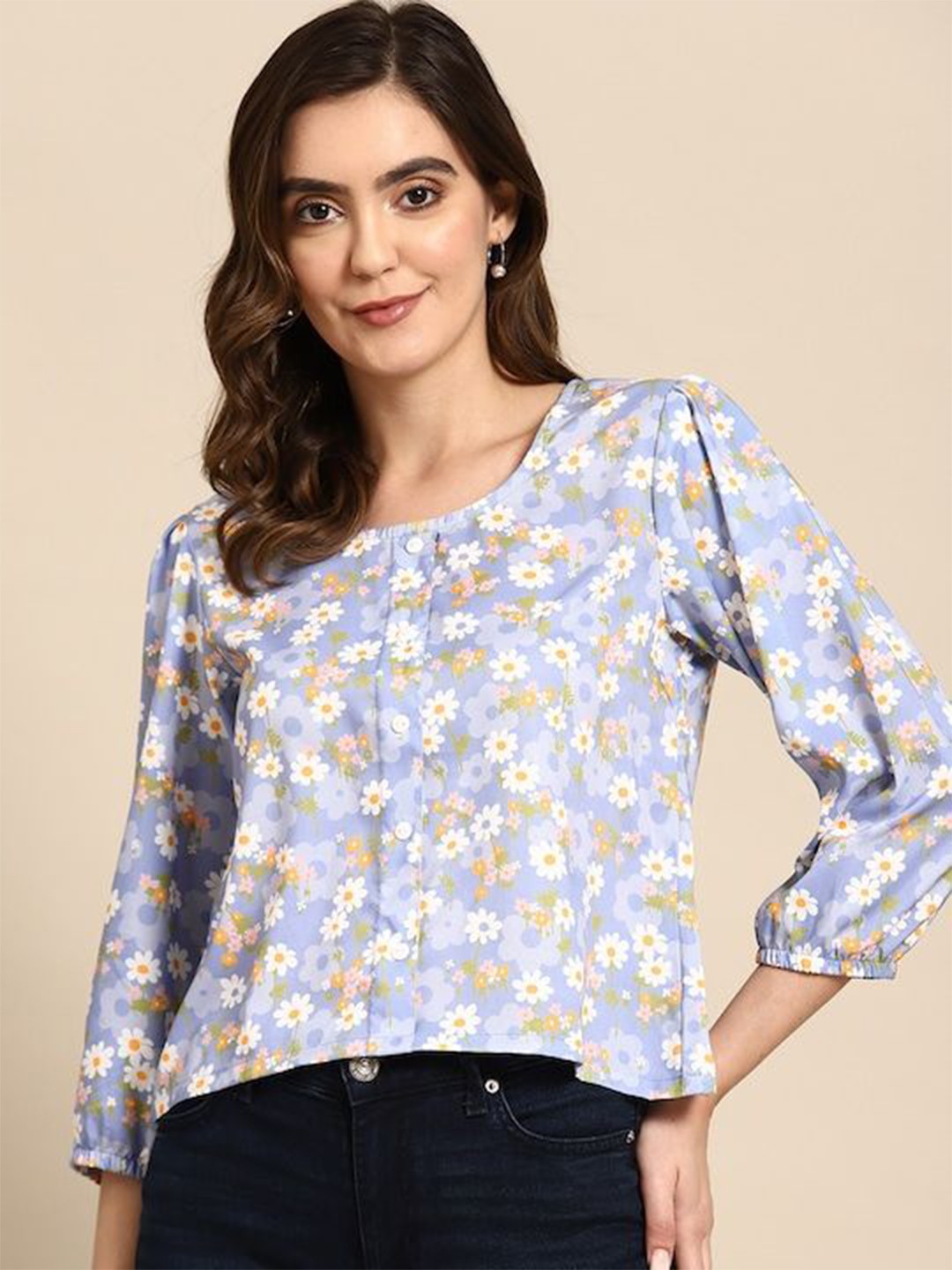 

DressBerry Women Floral Opaque Printed Casual Shirt, Blue