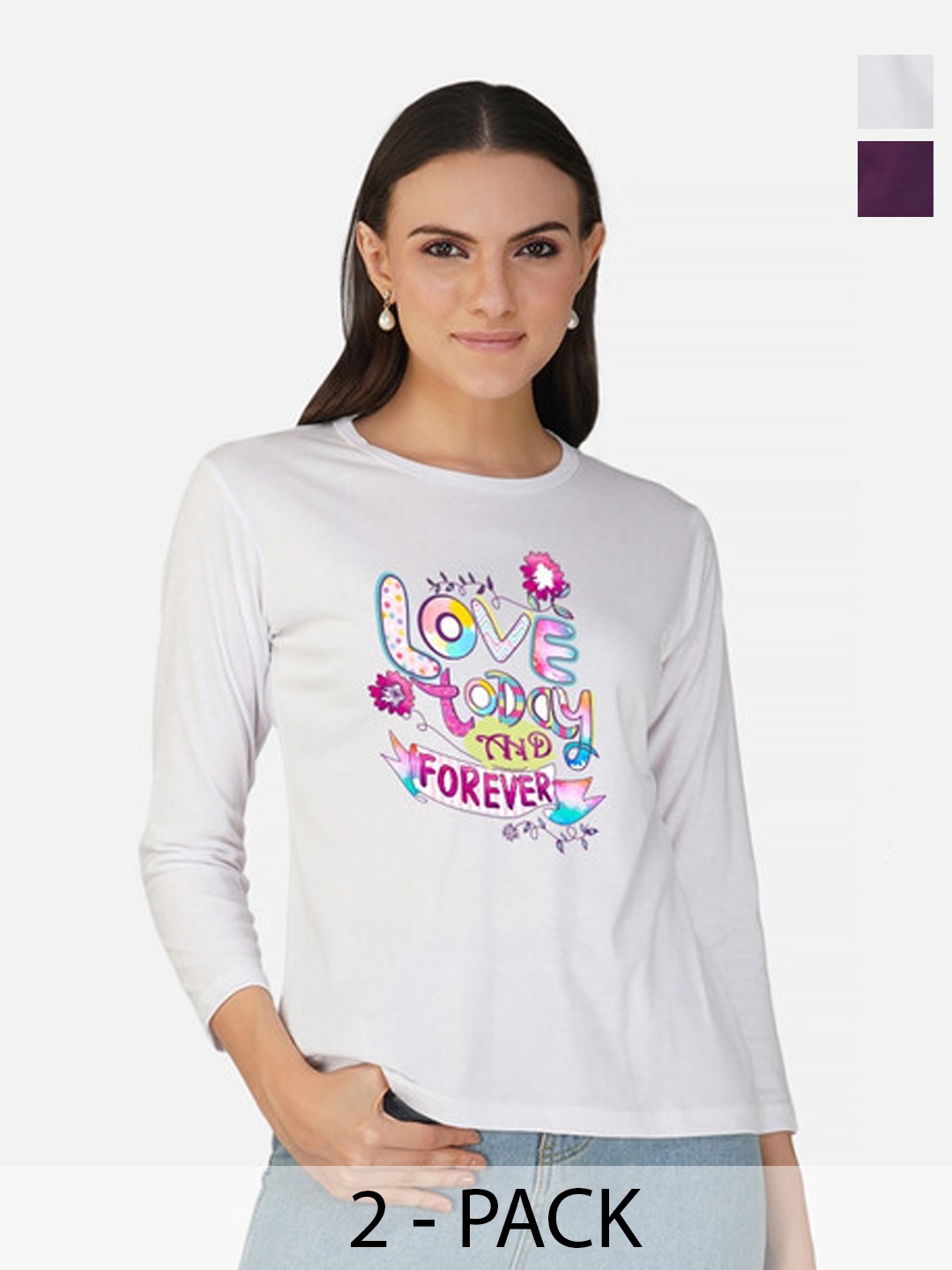 

Metronaut Women 2 Printed Bio Finish T-shirt, White