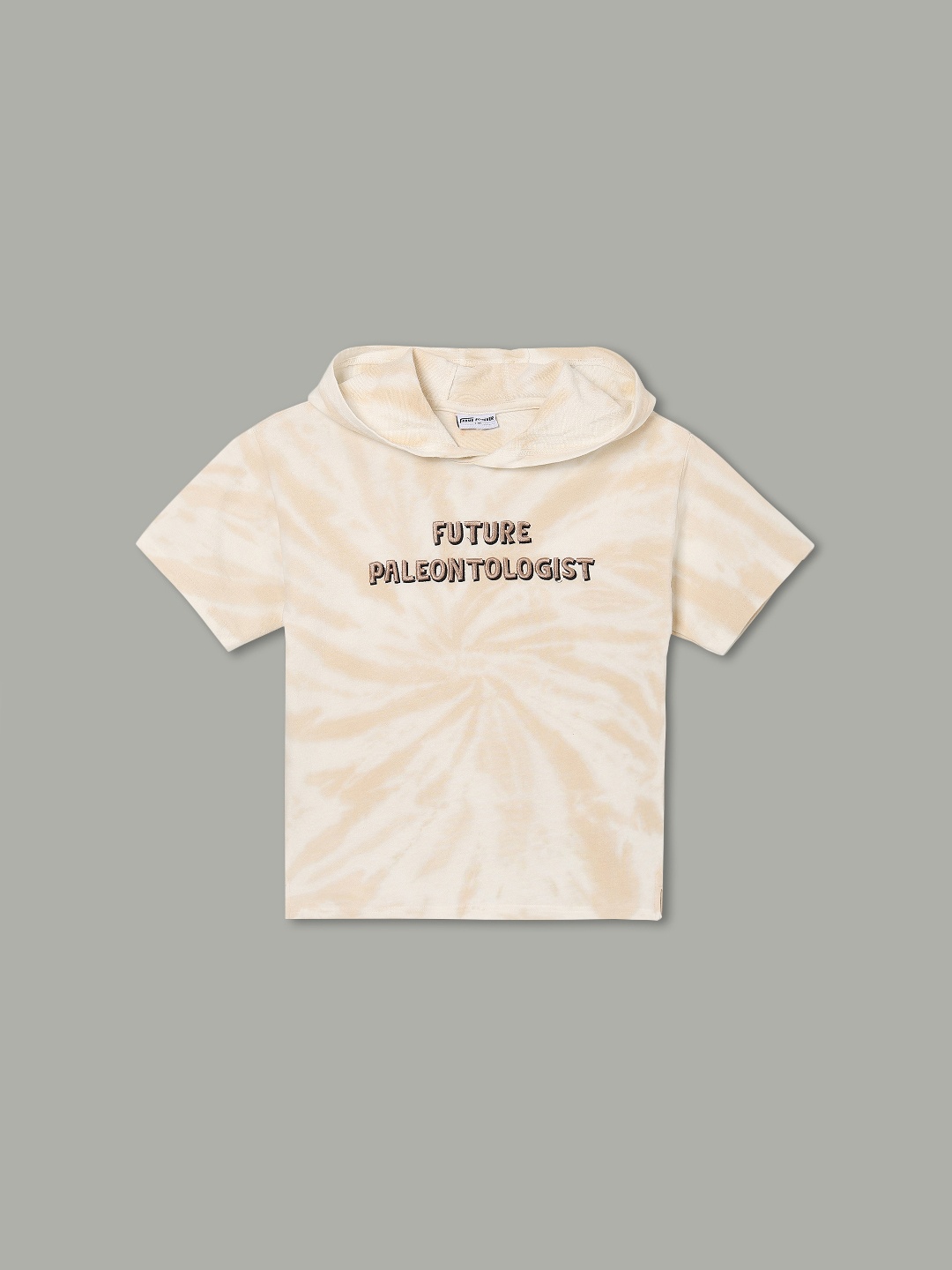 

Fame Forever by Lifestyle Boys Printed Hooded Extended Sleeves T-shirt, Beige