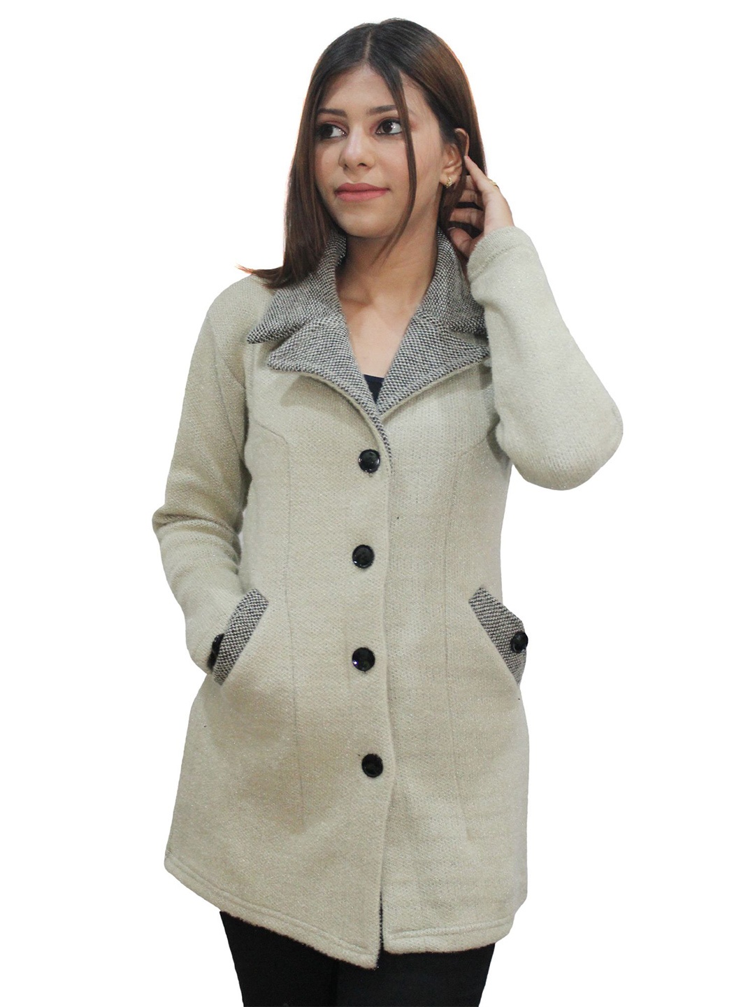 

HAUTEMODA Women Woollen Cardigan, Green