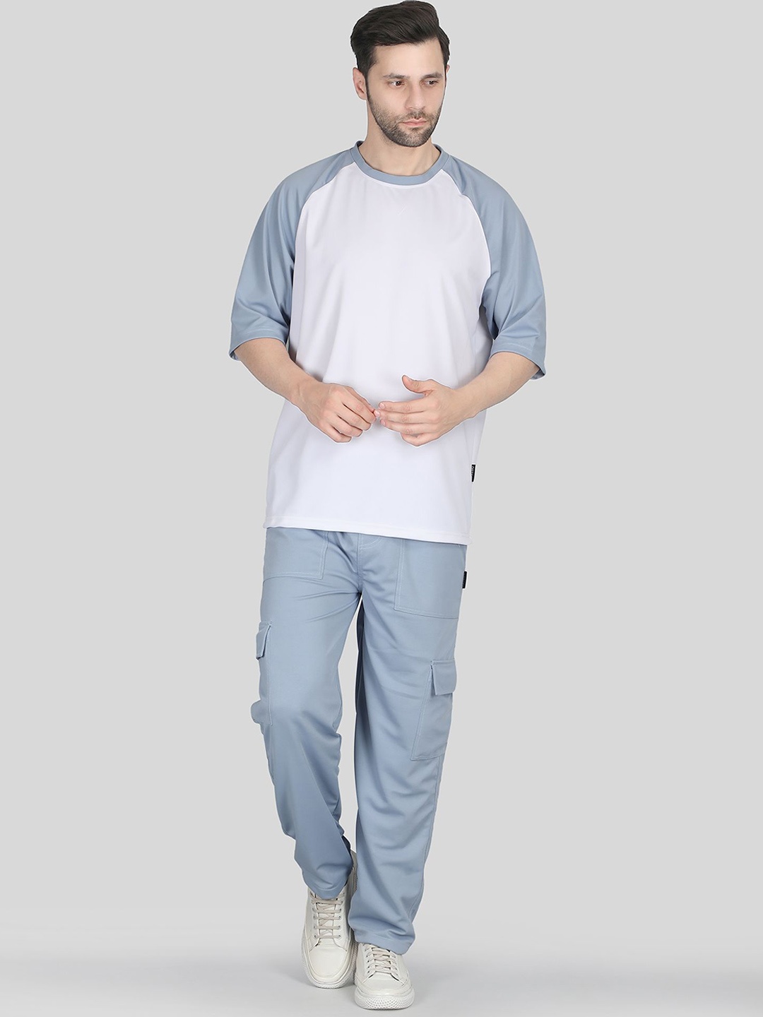 

Athleisure Round Neck T-shirt With Joggers Co-ords, White