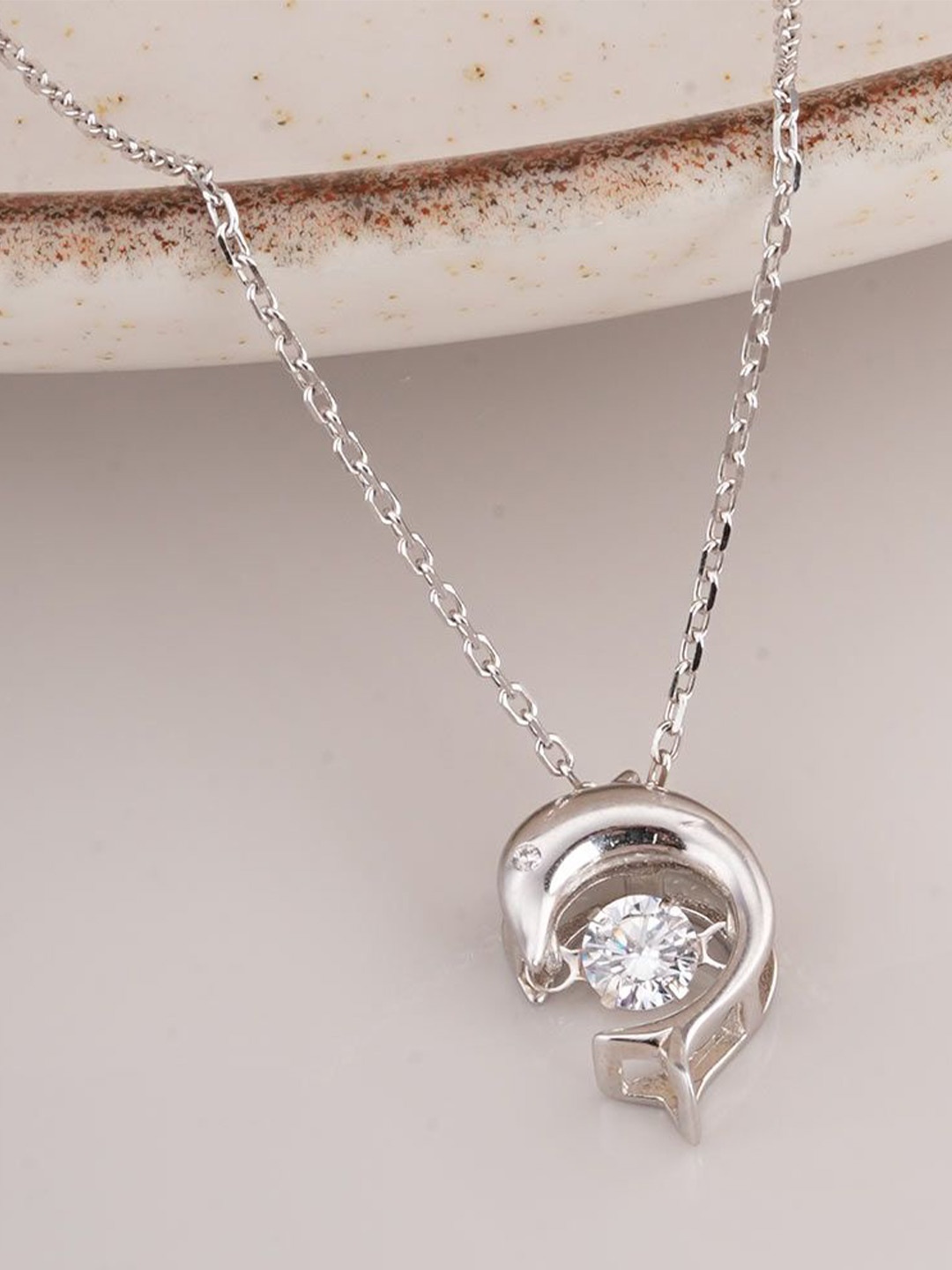 

PALMONAS Sterling Silver Rhodium-Plated Necklace