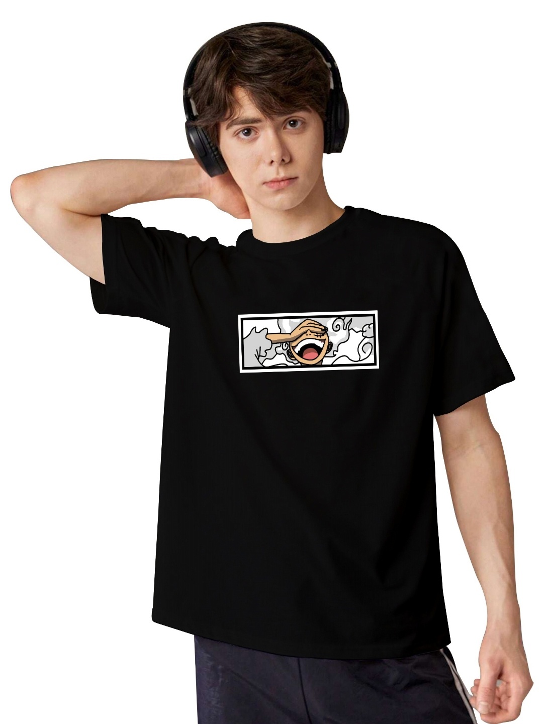 

LOCAVESTIR Boys Printed T-shirt, Black