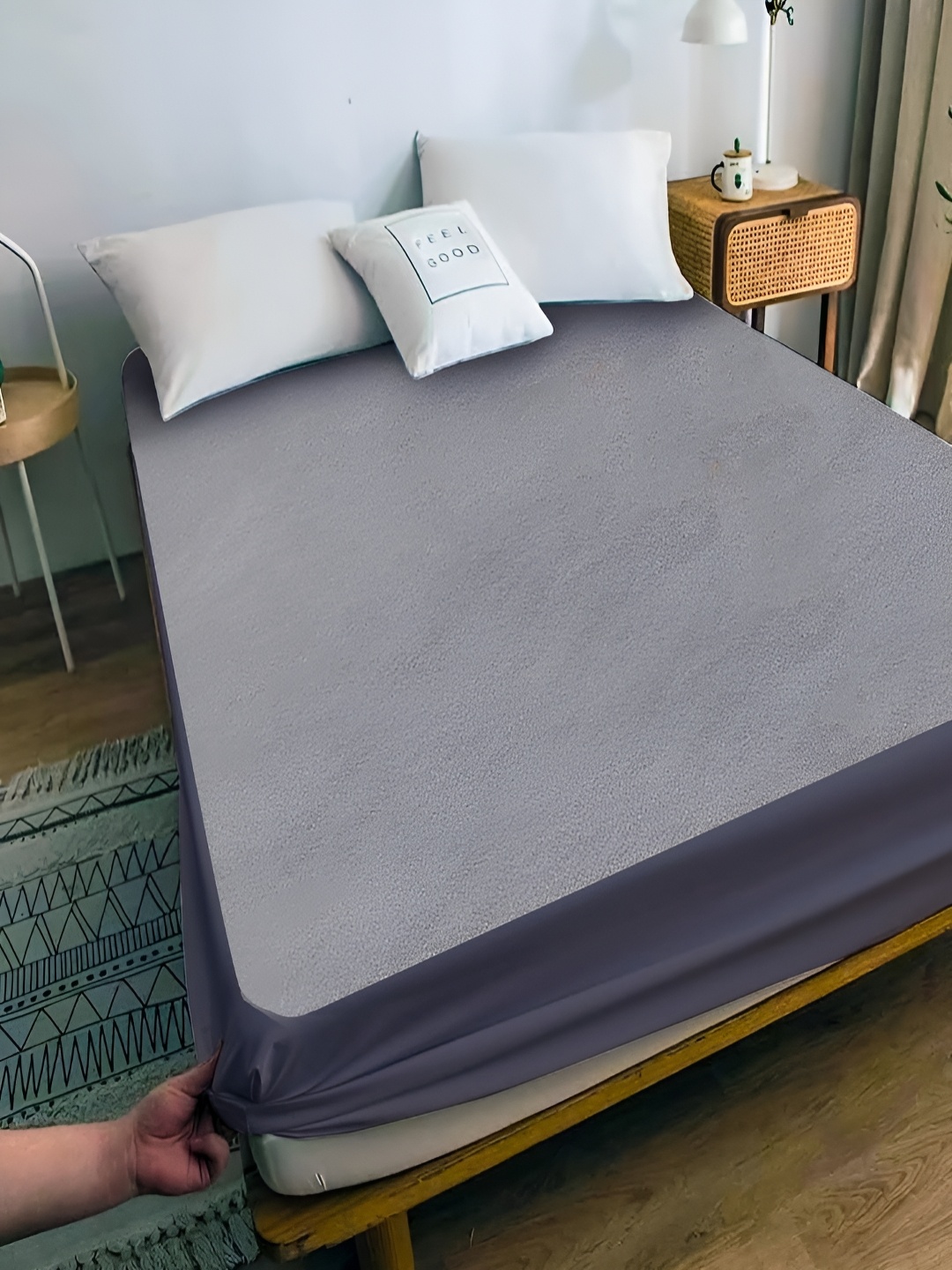 

OyO Baby Grey Terry Water Resistant Mattress Protector