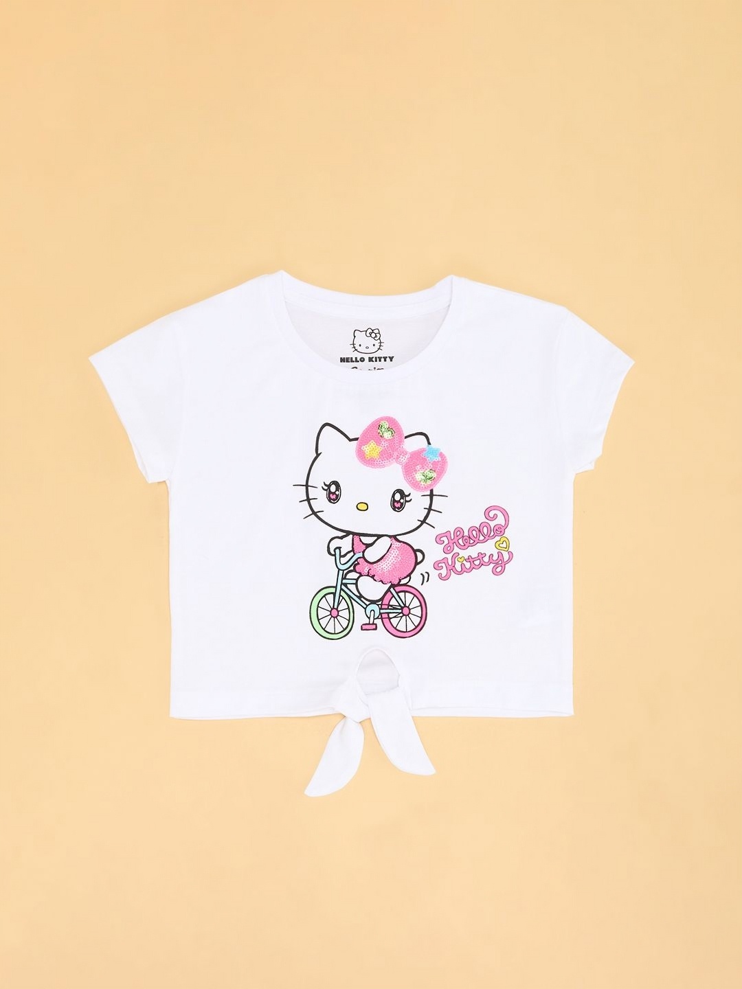 

Pantaloons Junior Girls Extended Sleeves T-shirt, White