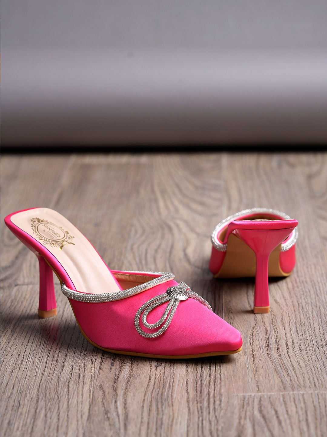 

Shoetopia Girls Pointed Toe Embellished Stiletto Pumps, Pink