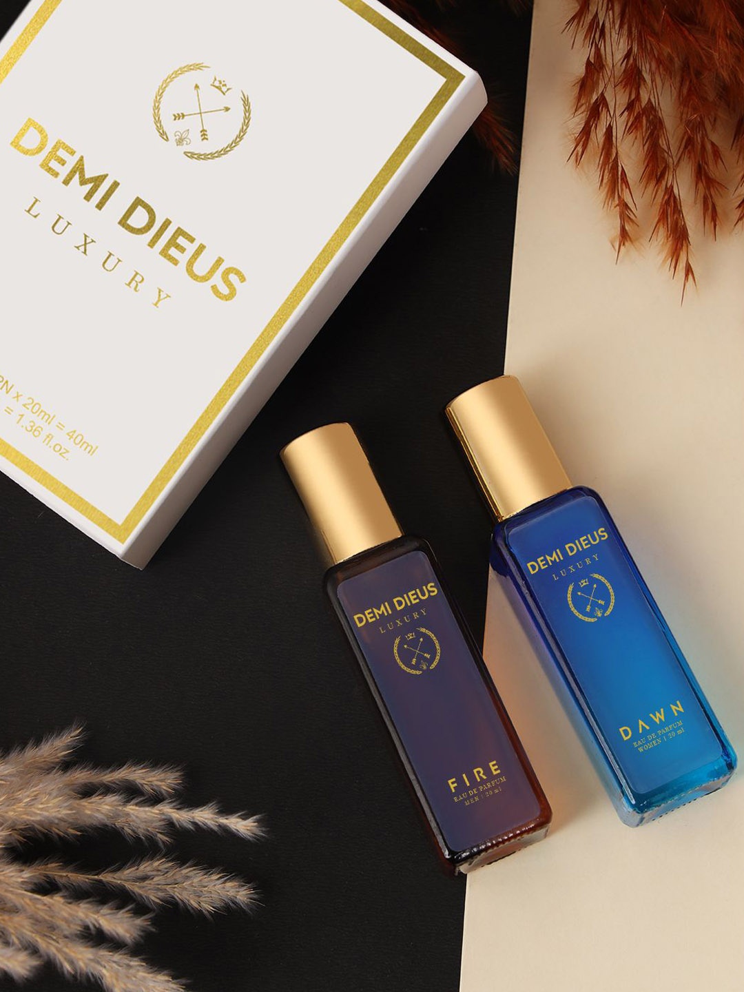 

DEMI DIEUS Luxury Set Of 2 Long Lasting Perfume Gift Set - 20 ml Each, White