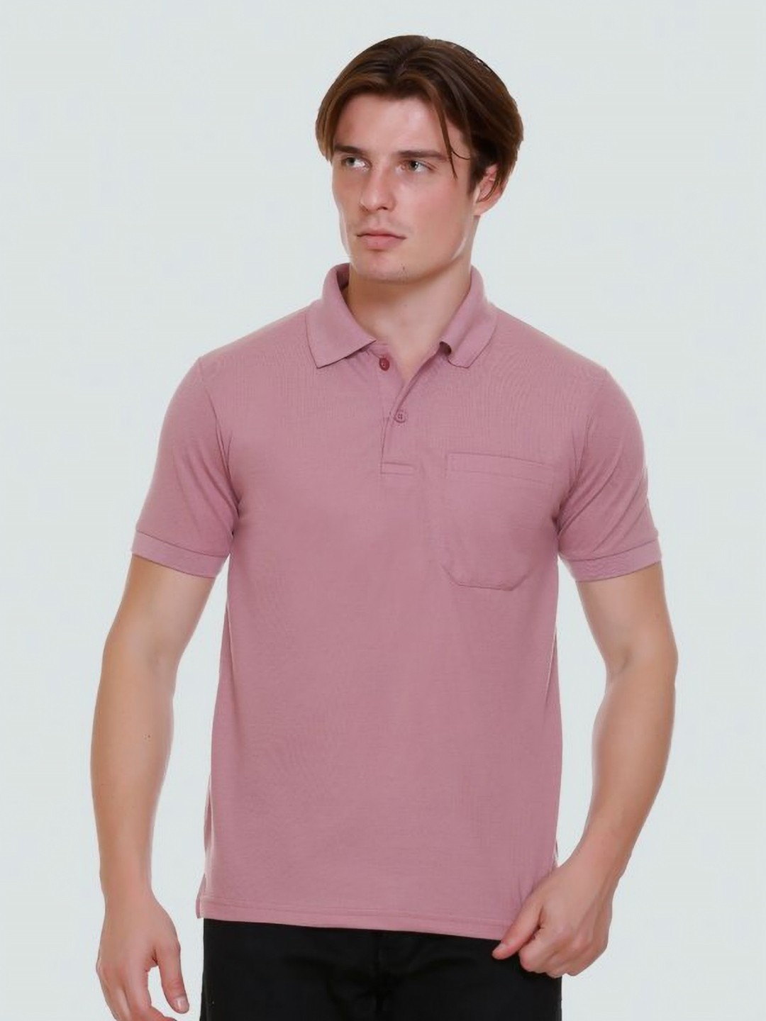 

Yoorix Men Polo Collar T-shirt, Pink
