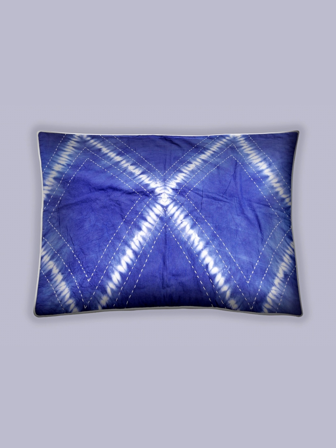 

HANDICRAFT PALACE Blue & White 1 Pieces Abstract Pure Cotton Rectangle Pillow Covers